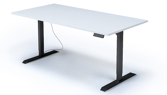 standable tavolo regolabile in nero e bianco