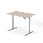2 level height adjustable desk 140cm gray oak