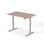 2-step height-adjustable desk 140cm gray walnut
