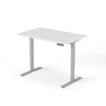 2 level height adjustable desk 140cm grey white