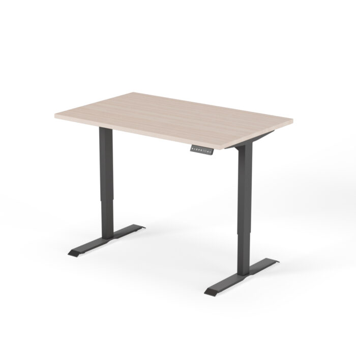 2 level height adjustable desk 140cm black oak