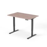 2-step height-adjustable desk 140cm black walnut