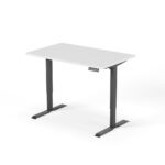 2-trins højdejusterbart skrivebord 140 cm sort hvid