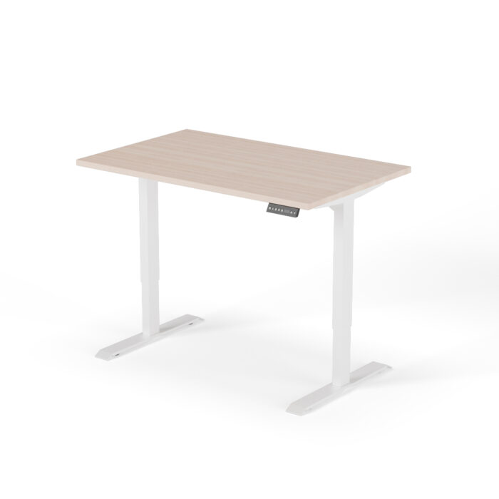 2 level height adjustable desk 140cm white oak