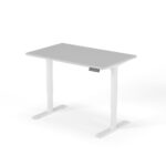 2-trins højdejusterbart skrivebord 140 cm hvidgrå