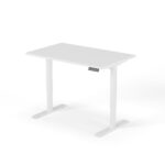 2-trins højdejusterbart skrivebord 140 cm hvid hvid