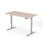 2 level height adjustable desk 160cm gray oak