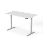 2 level height adjustable desk 160cm grey white