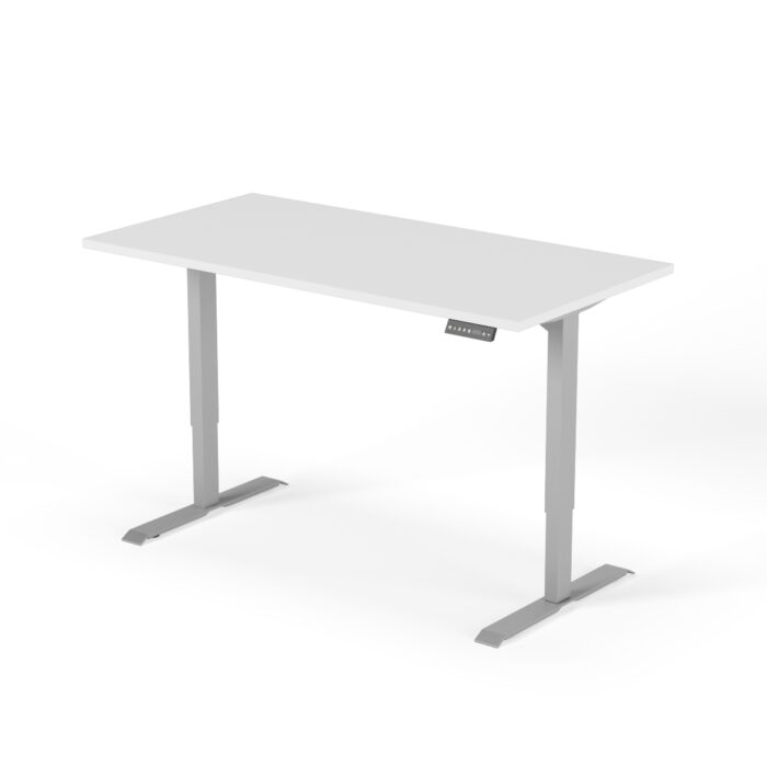 2-trins højdejusterbart skrivebord 160 cm gråhvid
