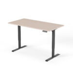 2 level height adjustable desk 160cm black oak