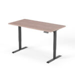 2-step height-adjustable desk 160cm black walnut