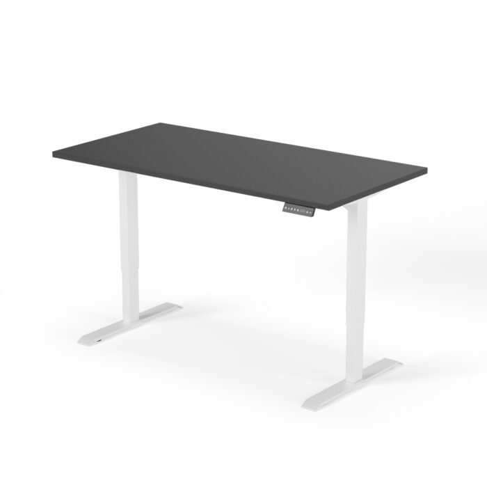 2-trins højdejusterbart skrivebord 160 cm hvid antracit