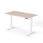2-trins højdejusterbart skrivebord 160 cm hvid eg