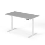 2 level height adjustable desk 160cm white gray