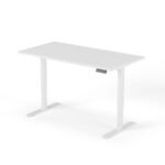 2-trins højdejusterbart skrivebord 160 cm hvid hvid
