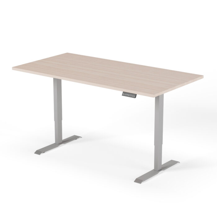 2 level height adjustable desk 180cm gray oak