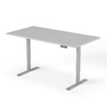 2-trins højdejusterbart skrivebord 180 cm grå grå