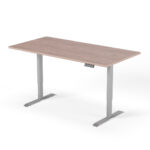 2-step height-adjustable desk 180cm gray walnut