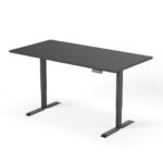 2-trins højdejusterbart skrivebord 180 cm sort antracit