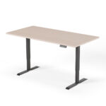 2 level height adjustable desk 180cm black oak