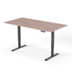 2-step height-adjustable desk 180cm black walnut
