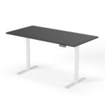 2-trins højdejusterbart skrivebord 180 cm hvid antracit