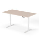 2-trins højdejusterbart skrivebord 180 cm hvid eg
