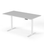 2-stage height adjustable desk 180cm white gray