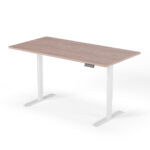 2-step height-adjustable desk 180cm white walnut