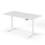 2-trins højdejusterbart skrivebord 180 cm hvid hvid
