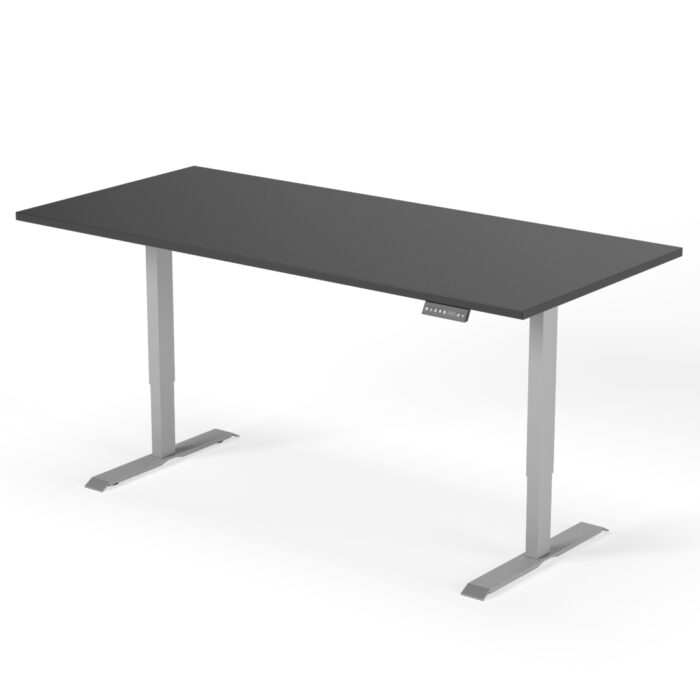 2-trins højdejusterbart skrivebord 200 cm grå antracit