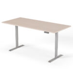 2-trins højdejusterbart skrivebord 200 cm grå eg