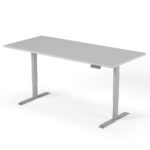 2-trins højdejusterbart skrivebord 200 cm grå grå