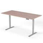 2-trins højdejusterbart skrivebord 200 cm grå valnød