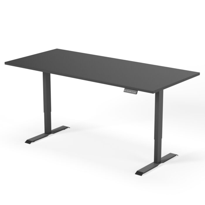2-trins højdejusterbart skrivebord 200 cm sort antracit