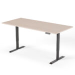 2 level height adjustable desk 200cm black oak