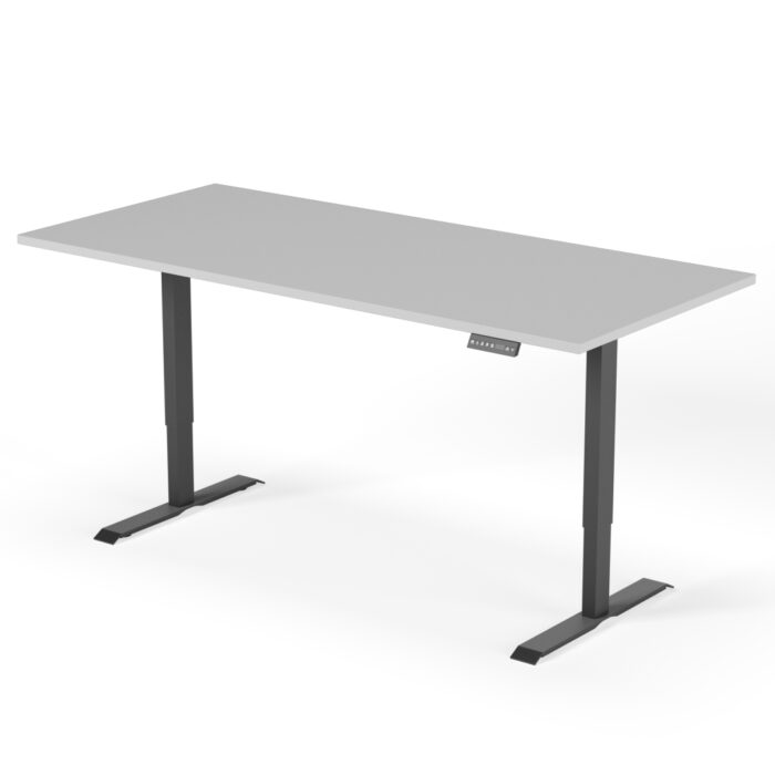 2-trins højdejusterbart skrivebord 200 cm sortgråt