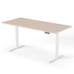 2-trins højdejusterbart skrivebord 200 cm hvid eg