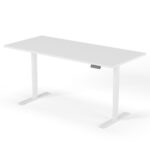 2-trins højdejusterbart skrivebord 200 cm hvid hvid