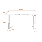 Standable Curved desk dimensions