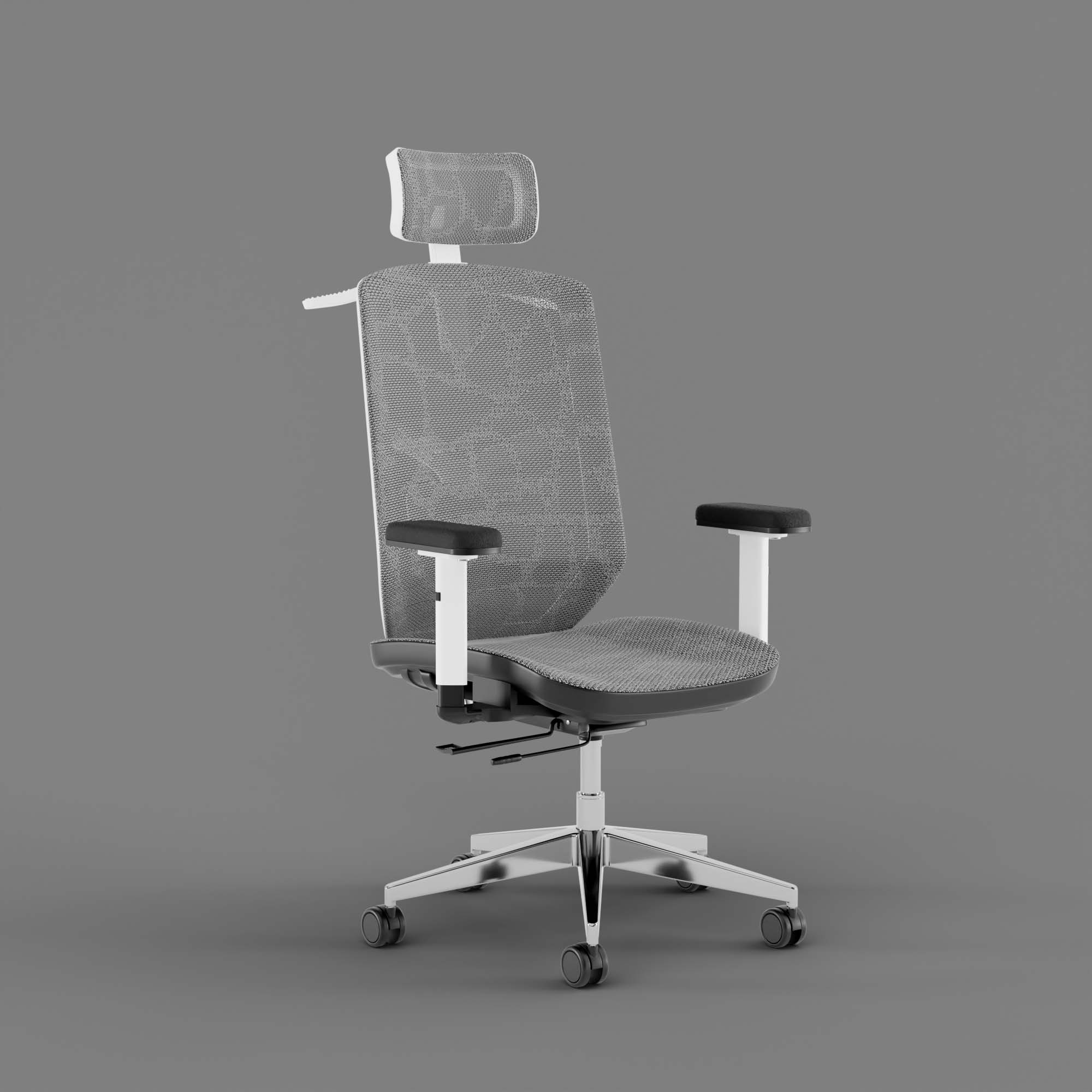 Office chair LENDA white gray